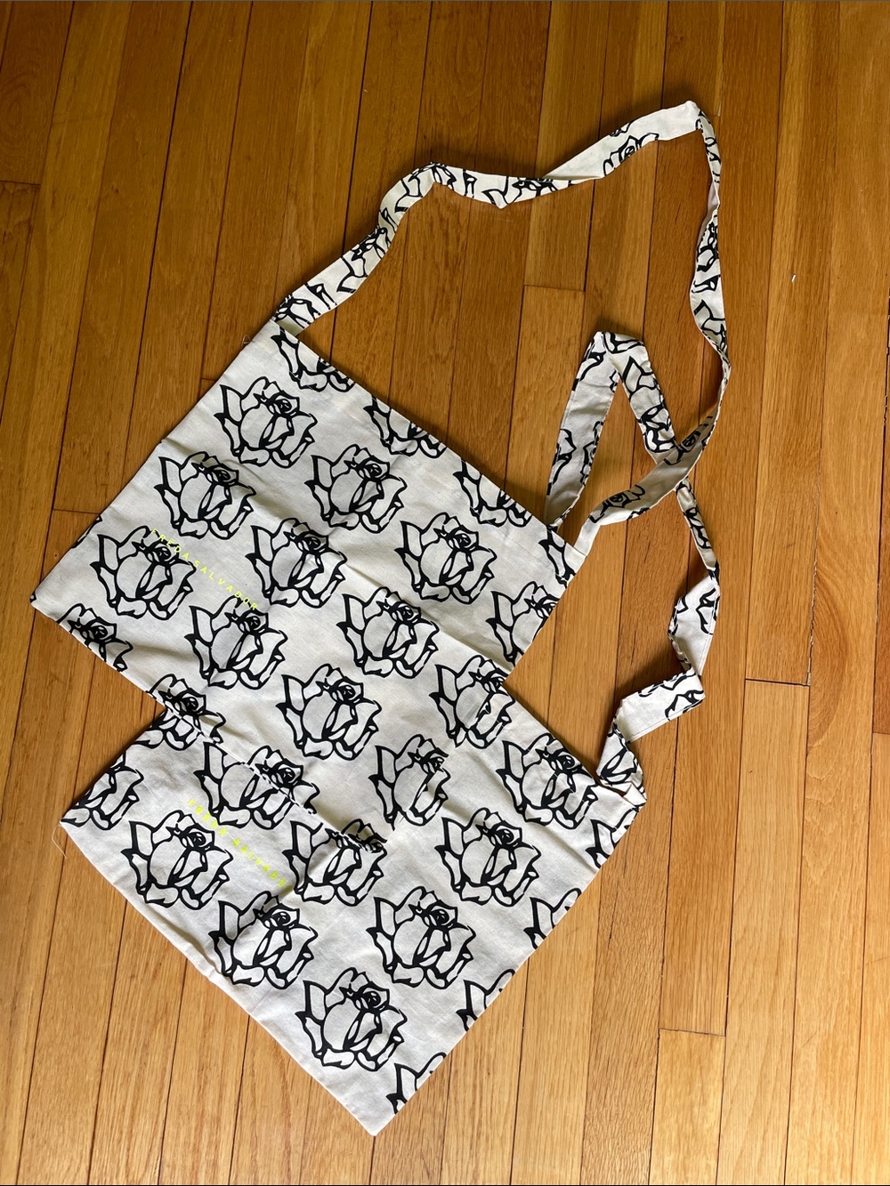 Freda Salvador Rose Print Tote Bag in White and Black